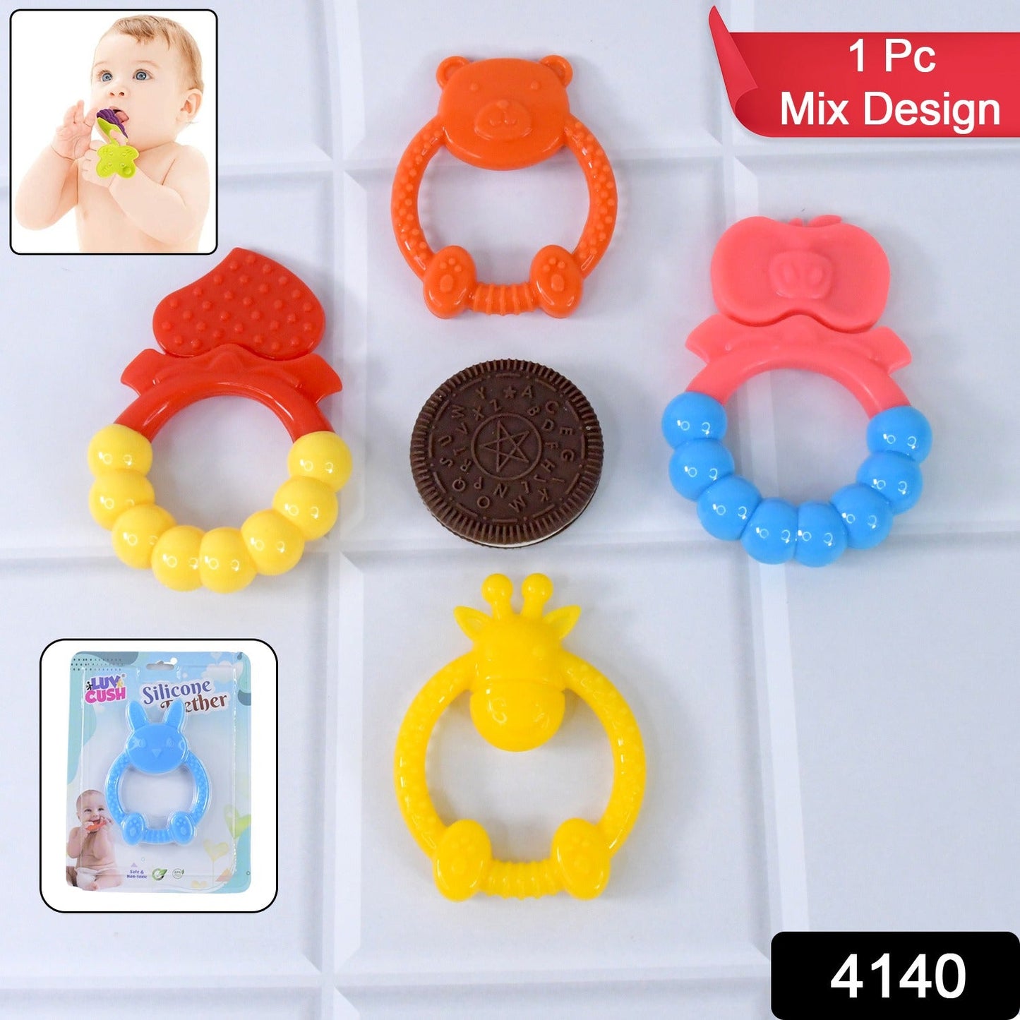 Silicone Baby Teething Toy – Soft, BPA-Free Relief for Infants