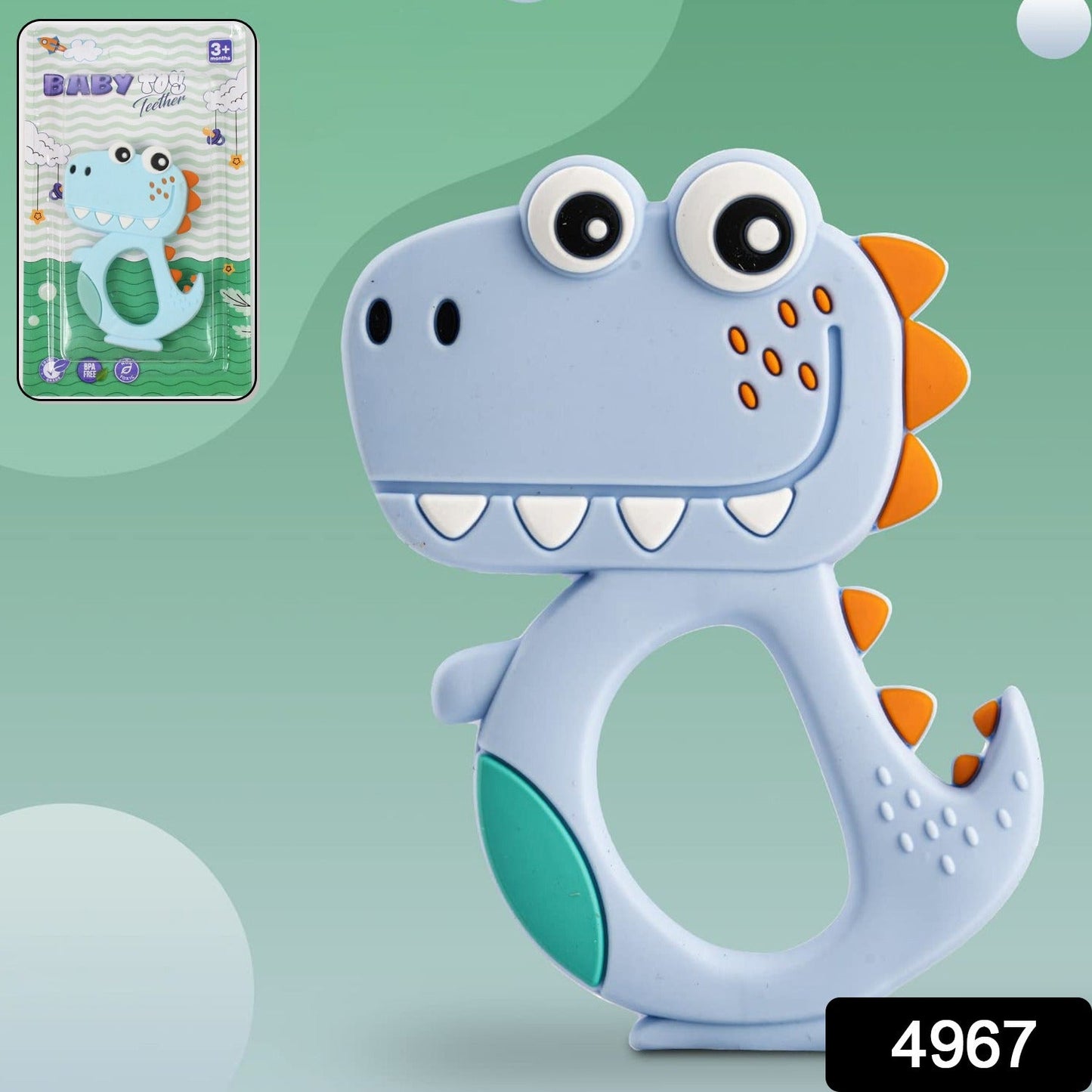 Dinosaur Baby Teether – Soft BPA-Free Silicone | Babyova