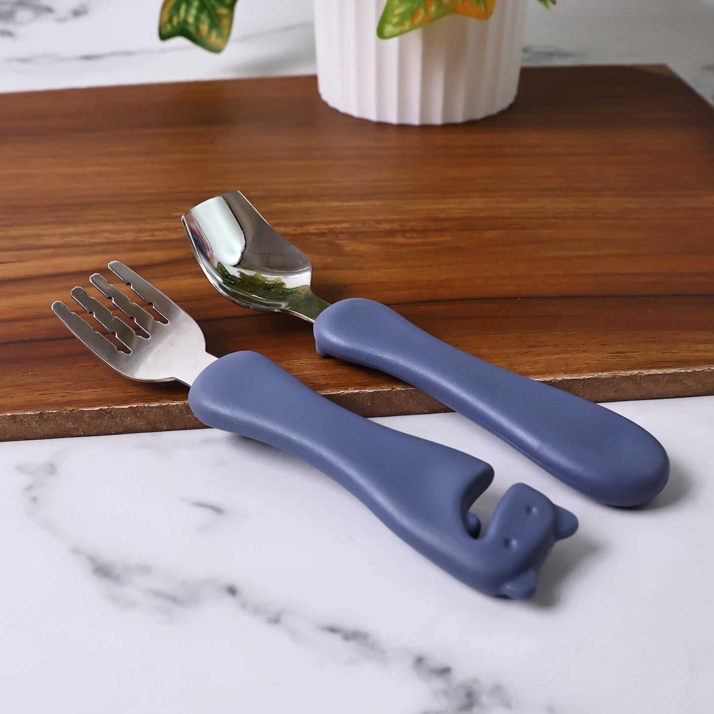 Stainless Steel Baby Spoon & Fork Set – Safe Toddler Cutlery