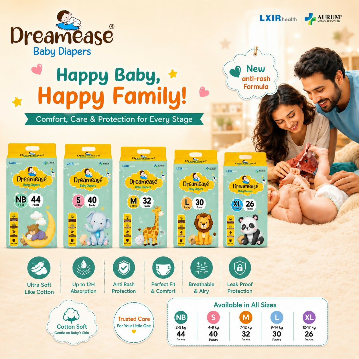 Baby Diaper Pants – Soft & Leakproof for All-Day Comfort