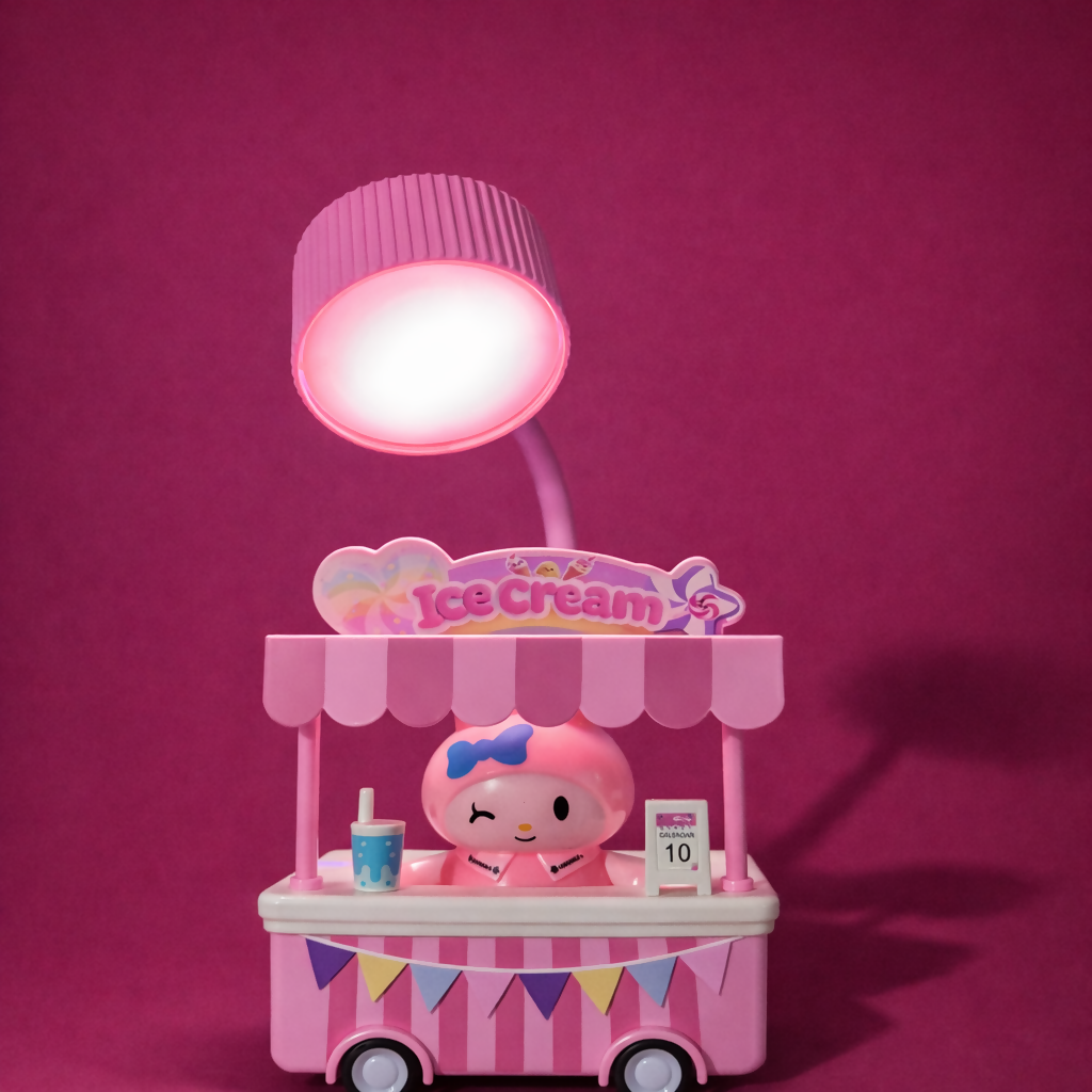 Ice Cream Cart Night Lamp – Adjustable Flexible Neck Kids Desk Light