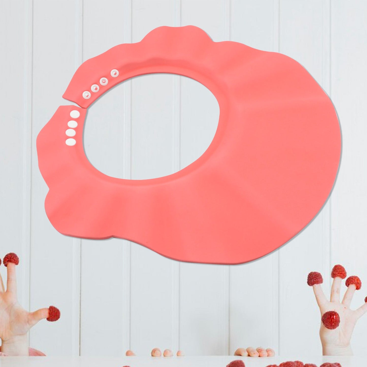 Baby Shower Cap – Adjustable Eye & Ear Protection | Mini Bubbles