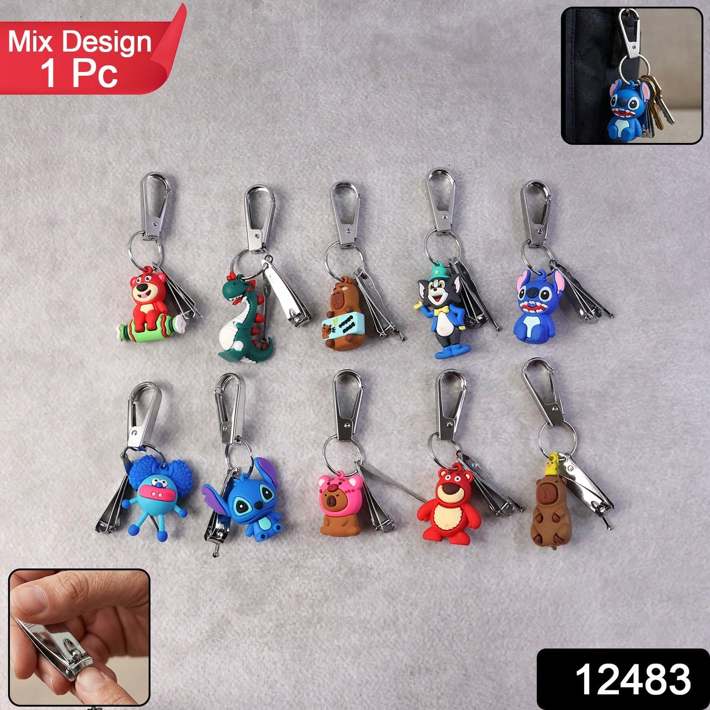 Cartoon Nail Cutter Keychain – Compact Mini Nail Clipper