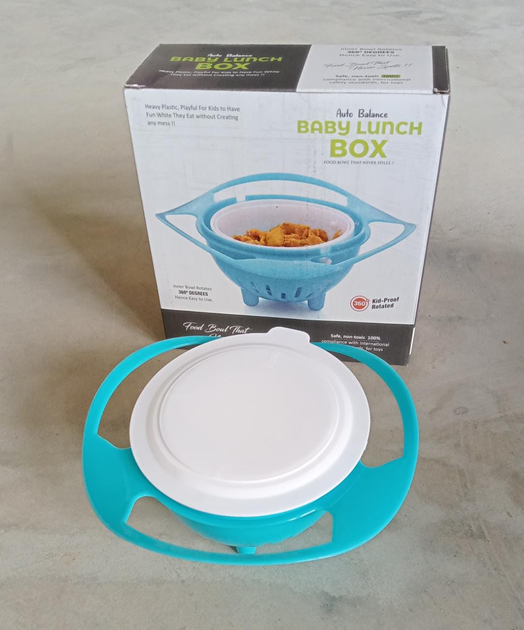 Spill-Proof Gyro Bowl – 360° Rotating Toddler Feeding Dish | Baby Ladle