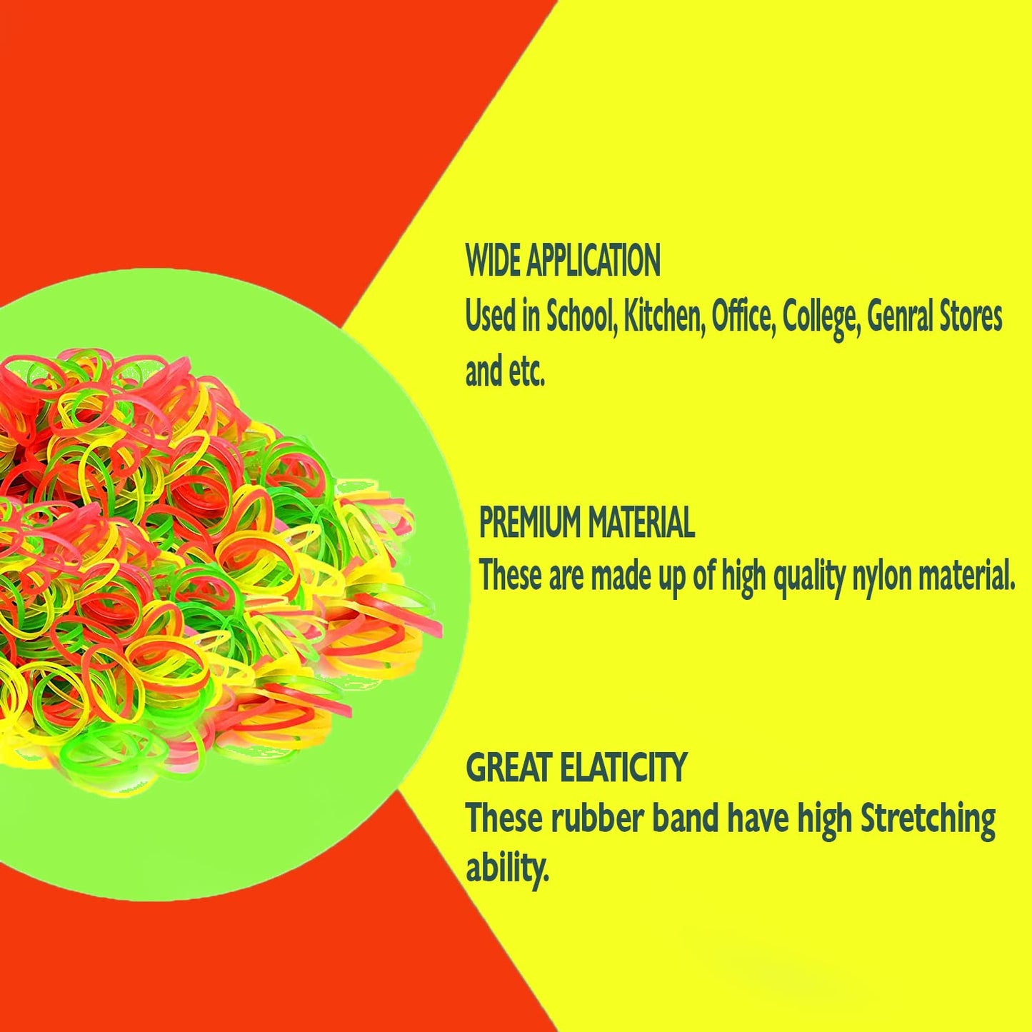 Multicolor Rubber Bands – Durable for Office & Home | VoltDesk