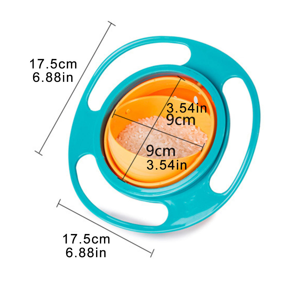 Spill-Proof Gyro Bowl – 360° Rotating Toddler Feeding Dish | Baby Ladle
