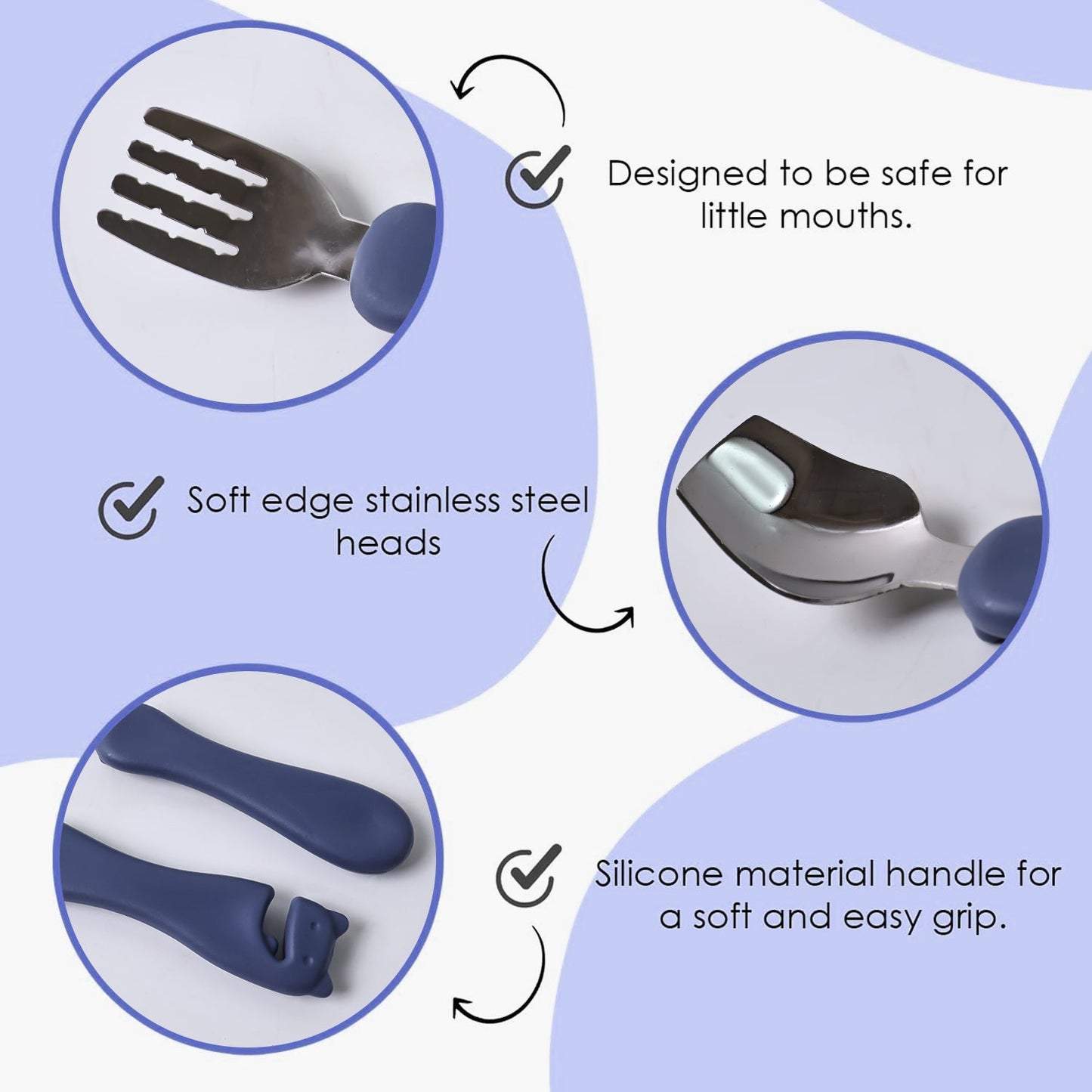Stainless Steel Baby Spoon & Fork Set – Safe Toddler Cutlery