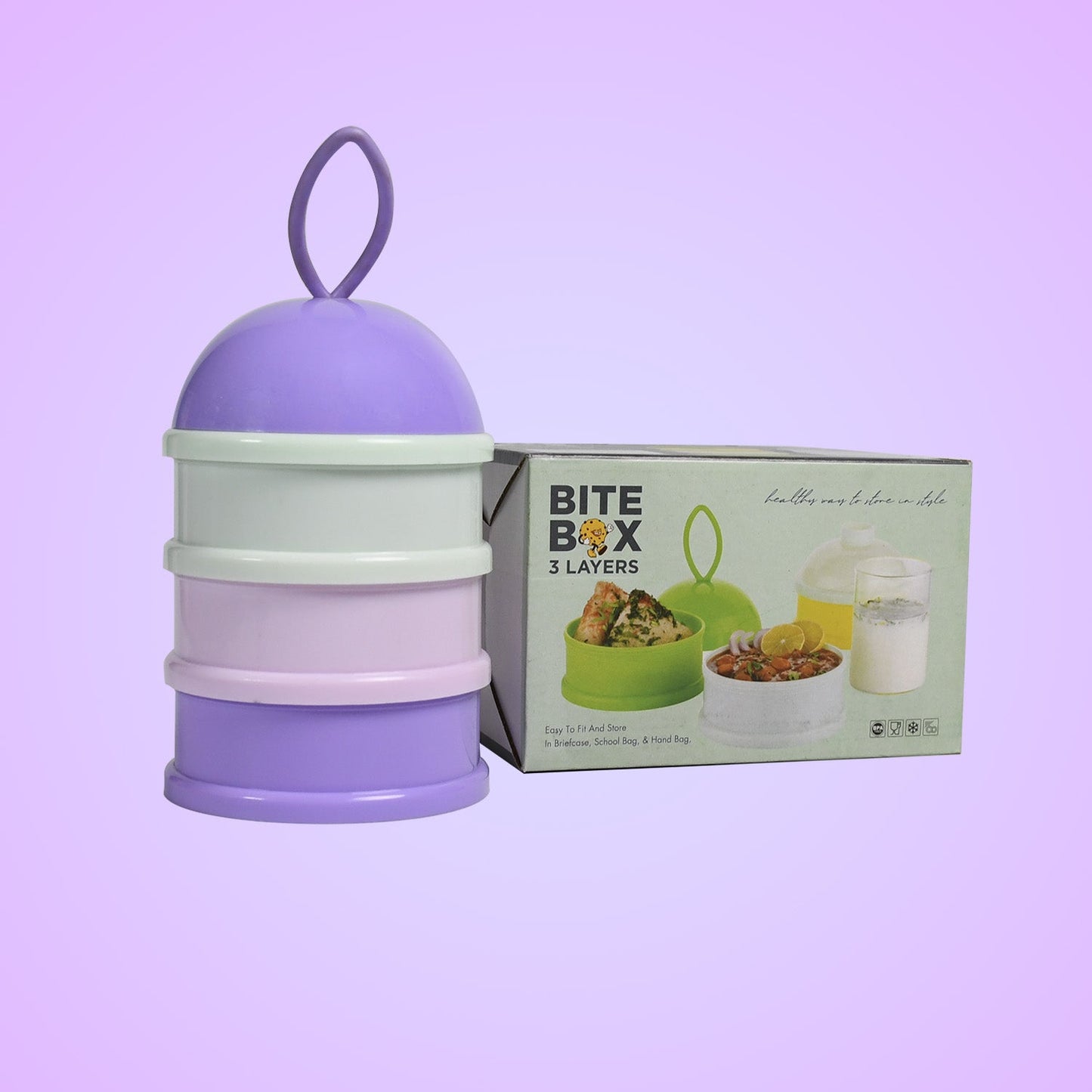 Baby Food Storage Box – 3-Layer Portable | Mini Bubbles