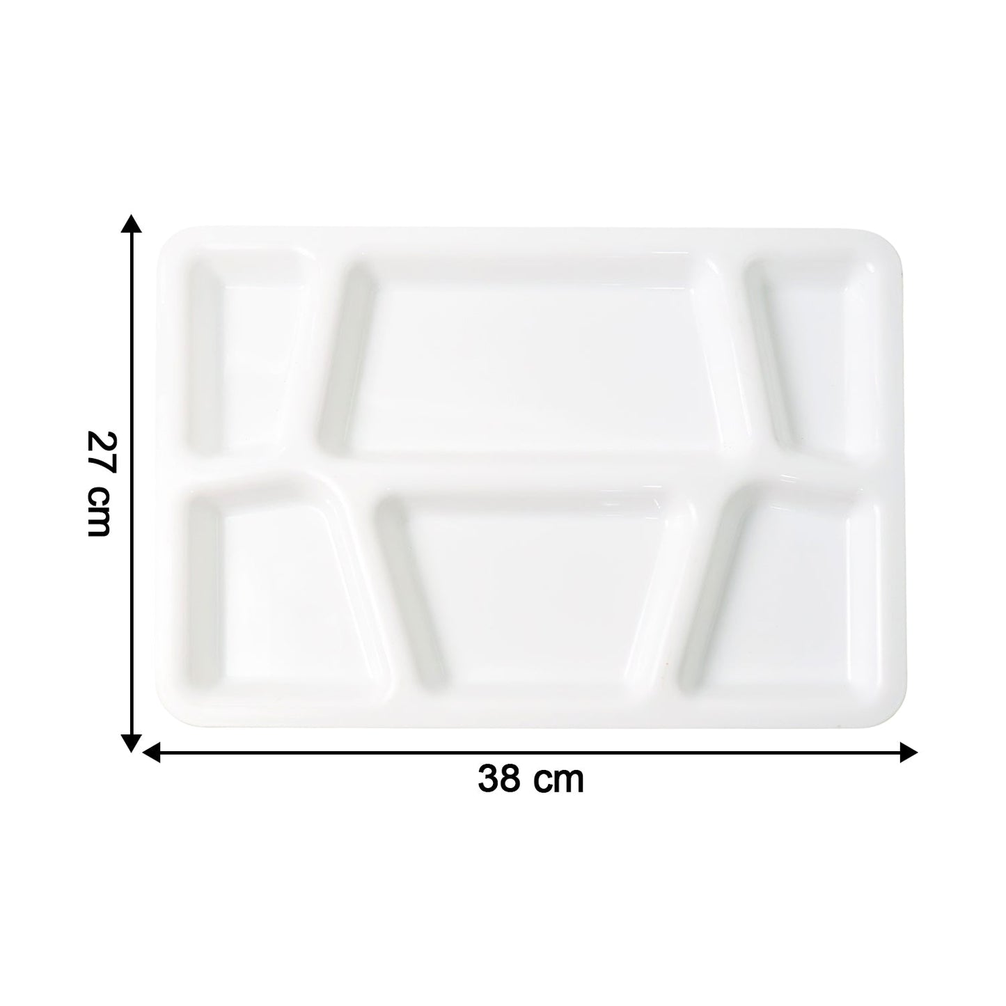 Plastic Multi-Compartment Meal Serving Tray – 6 Sections for Neat Portioning