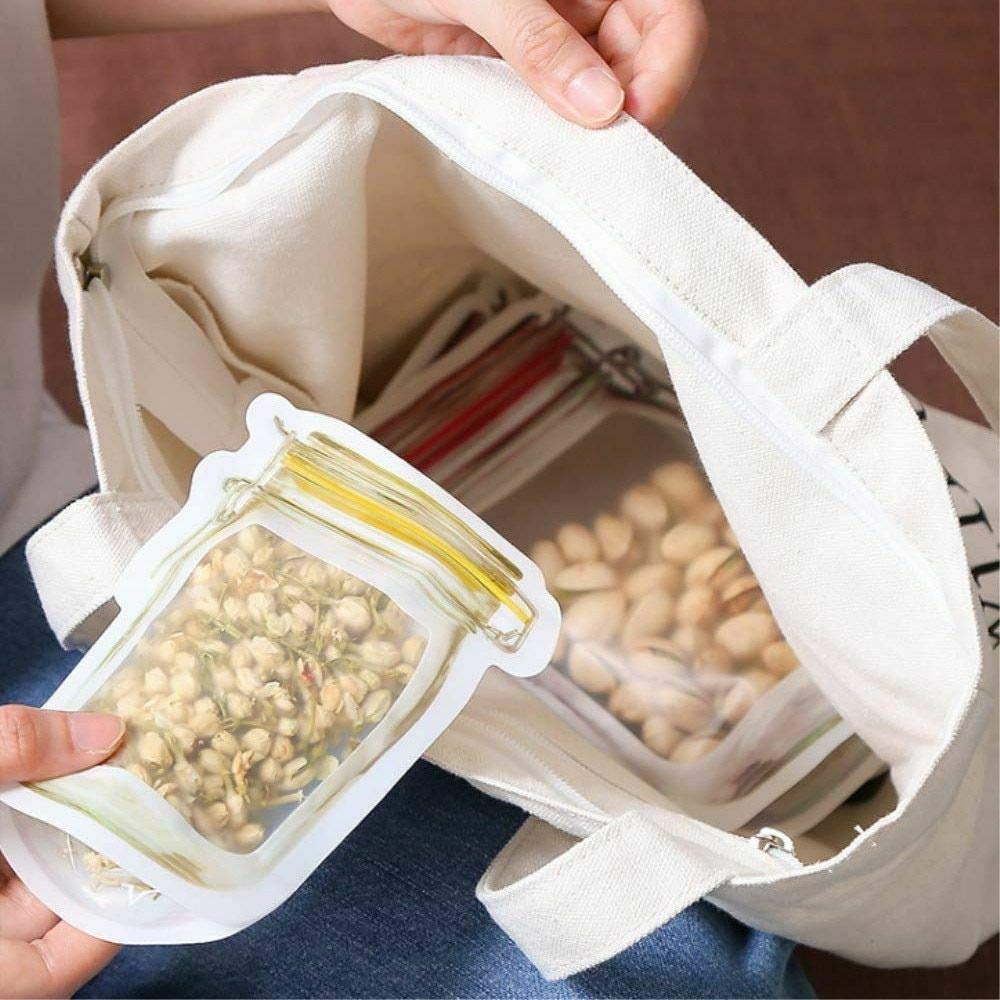 Reusable Food Storage Pouch – Airtight Mason Jar Zipper 150ml | Organivo