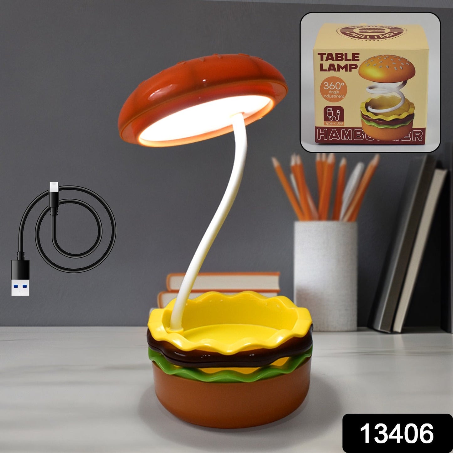 Burger LED Night Lamp – Folding & Rechargeable | Indo Glow