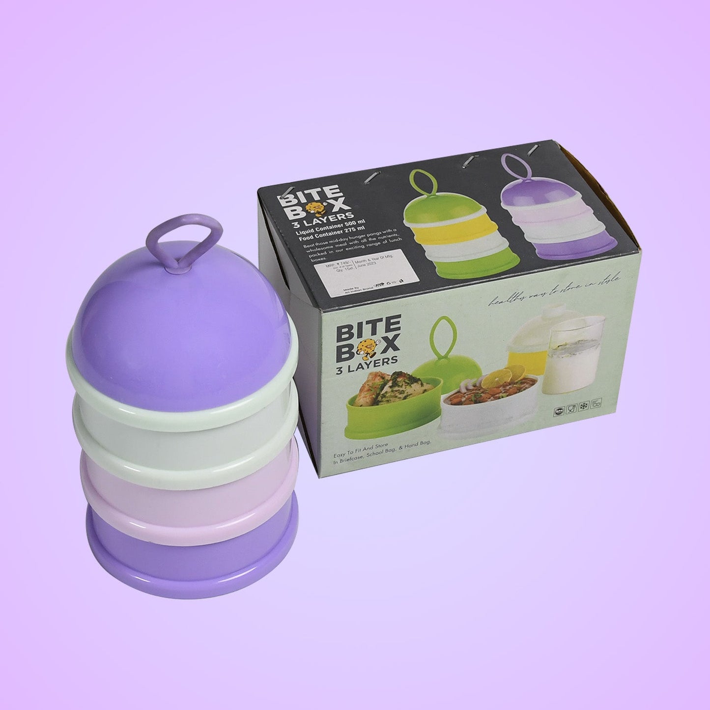 Baby Food Storage Box – 3-Layer Portable | Mini Bubbles