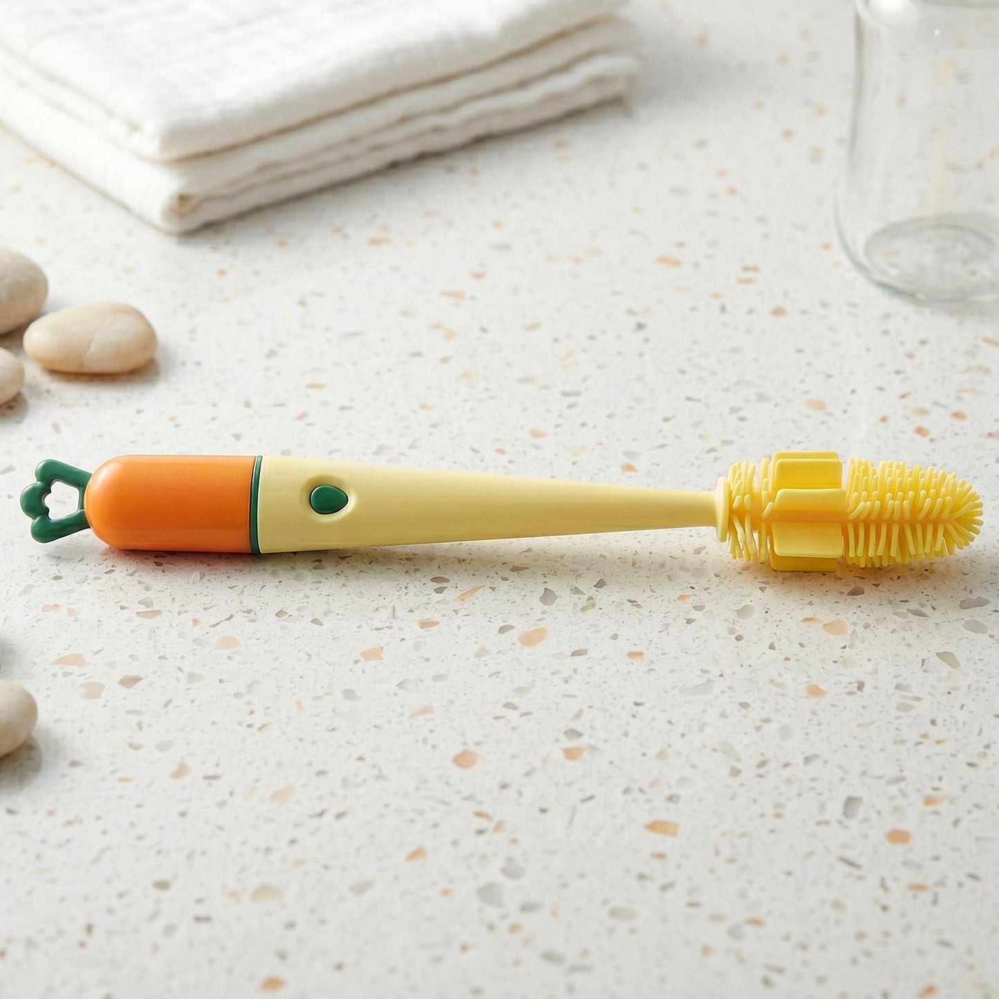 3 in 1 Bottle Cleaning Brush – Gentle & Reusable with Silicone Head