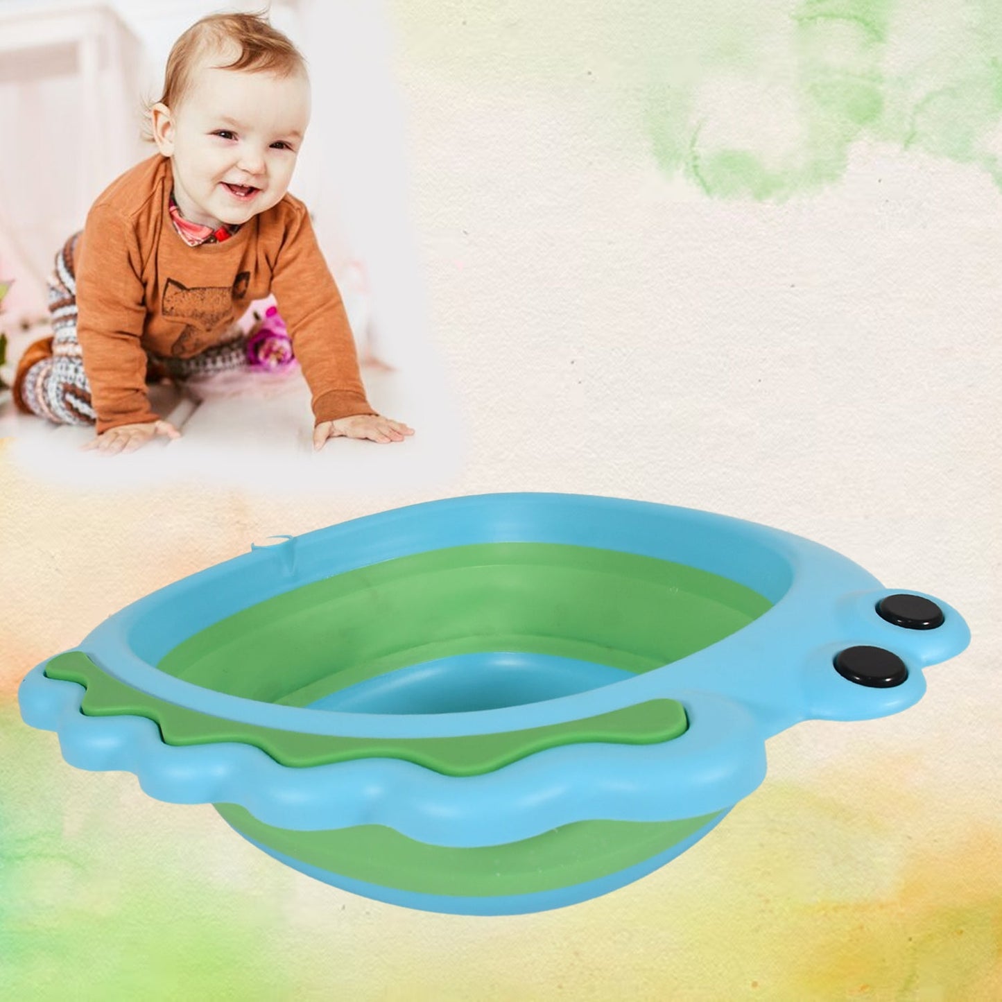 Foldable Baby Wash Basin – Space-Saving Frog Design | Bath Verse