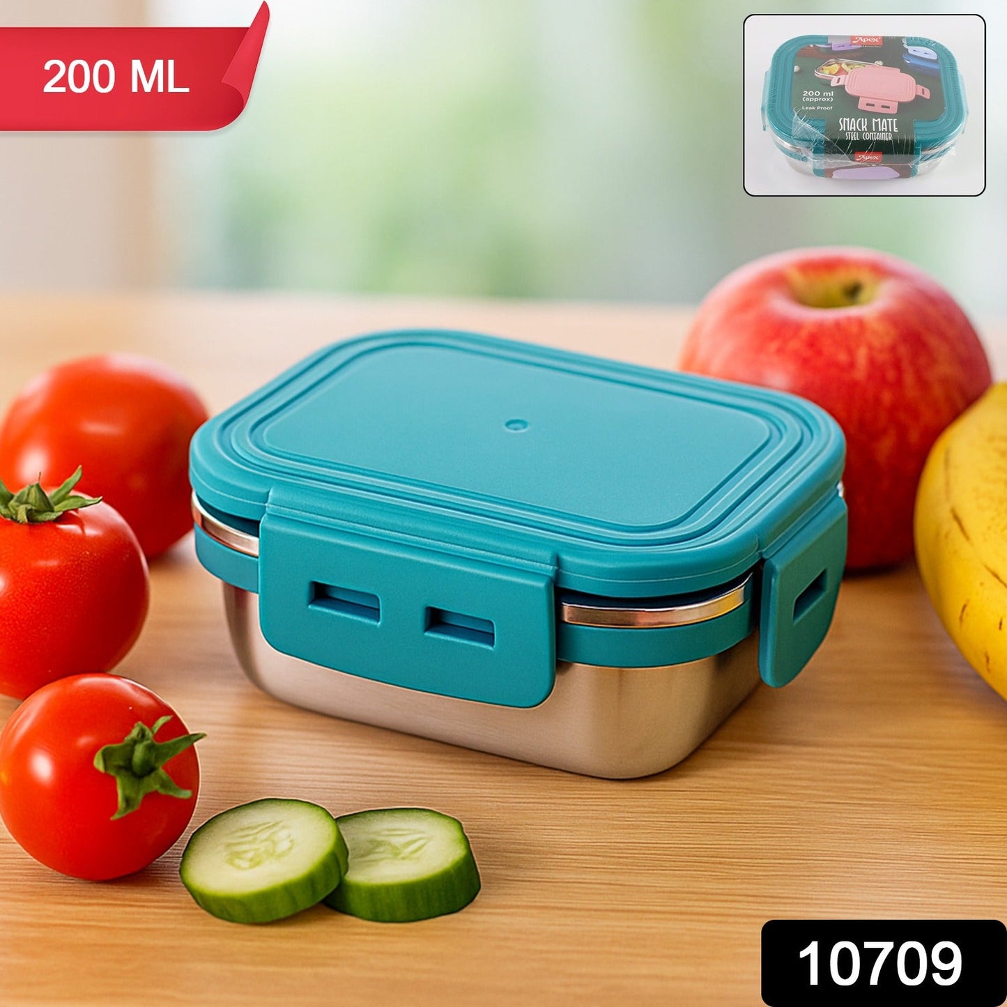 Stainless Steel Mini Food Container – 200ml Airtight Leak-Proof