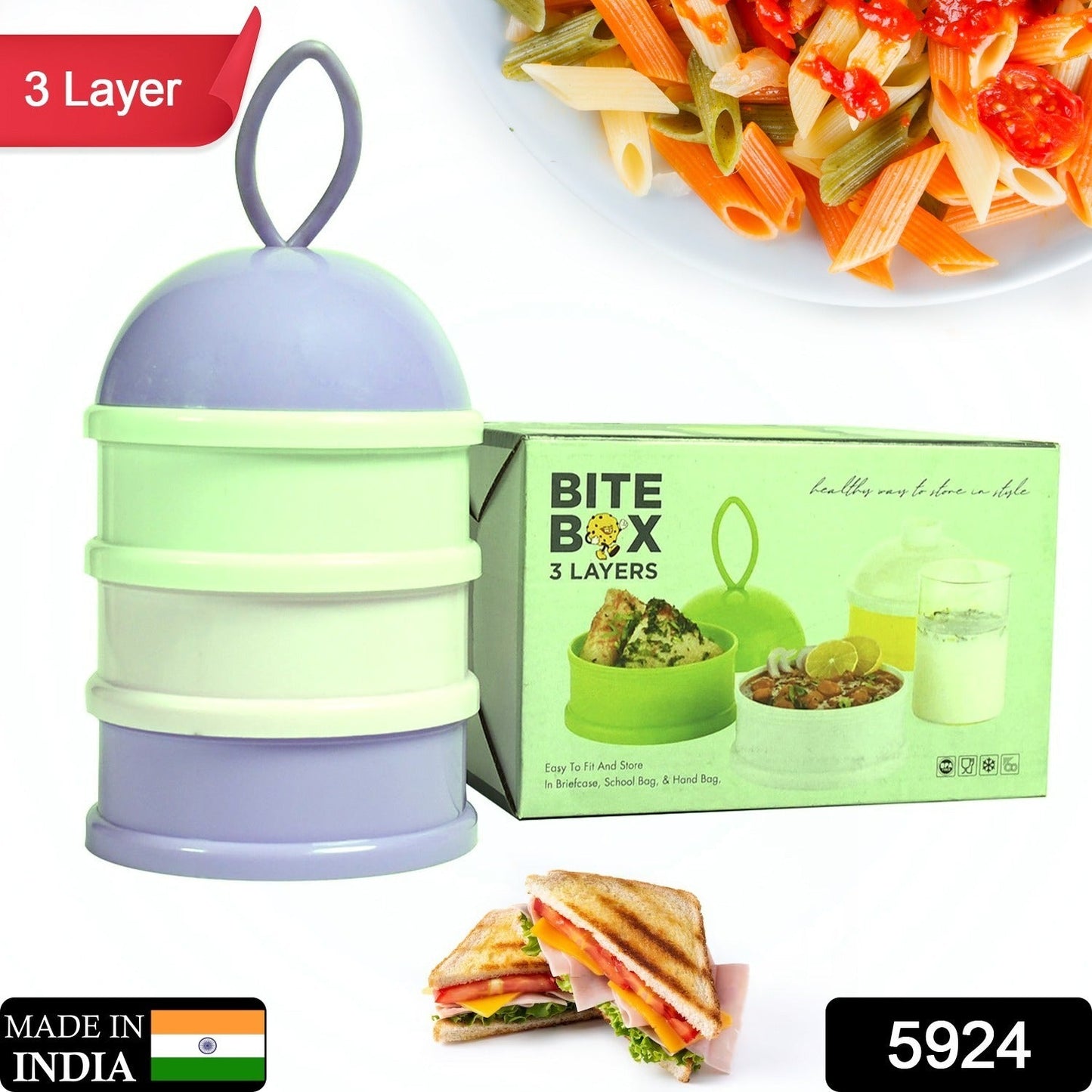 Baby Food Storage Box – 3-Layer Portable | Mini Bubbles