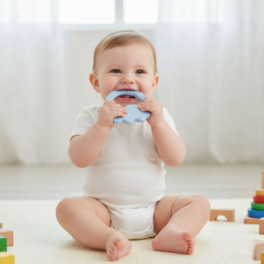 Rhino Shaped Baby Teether – Soothing Silicone Grip Toy