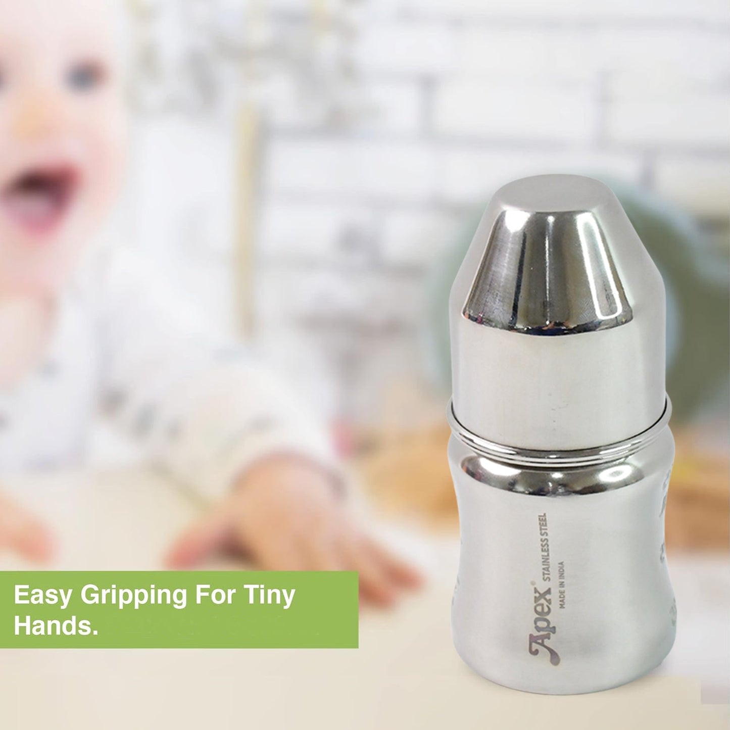 Stainless Steel Baby Feeding Bottle – Safe & Leak-Proof 125 ML
