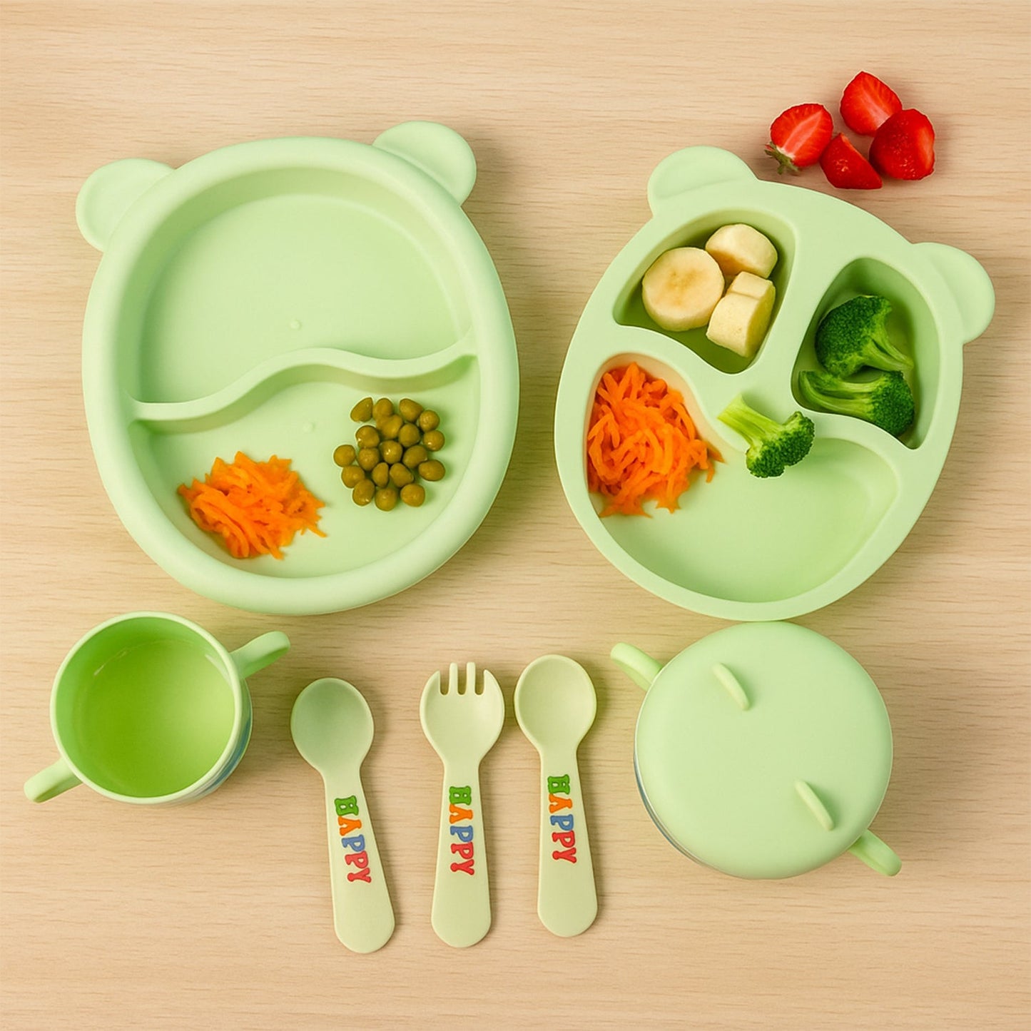 Kids Feeding Dinner Set – 8-Piece BPA-Free Toddler Meal Kit