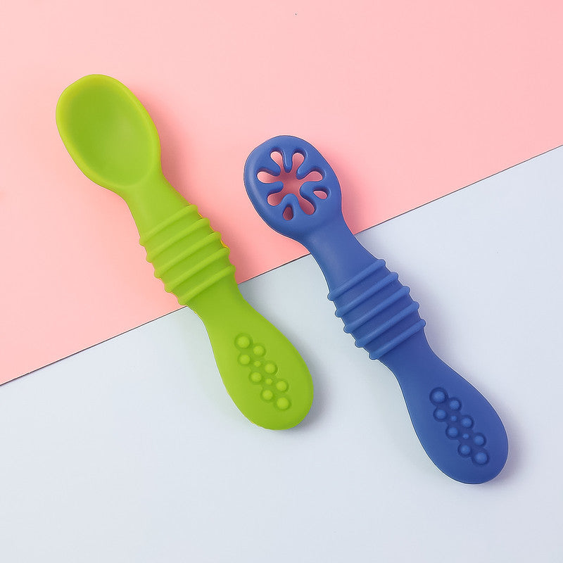 Baby Training Spoons – Soft, BPA-Free Silicone Set of 2