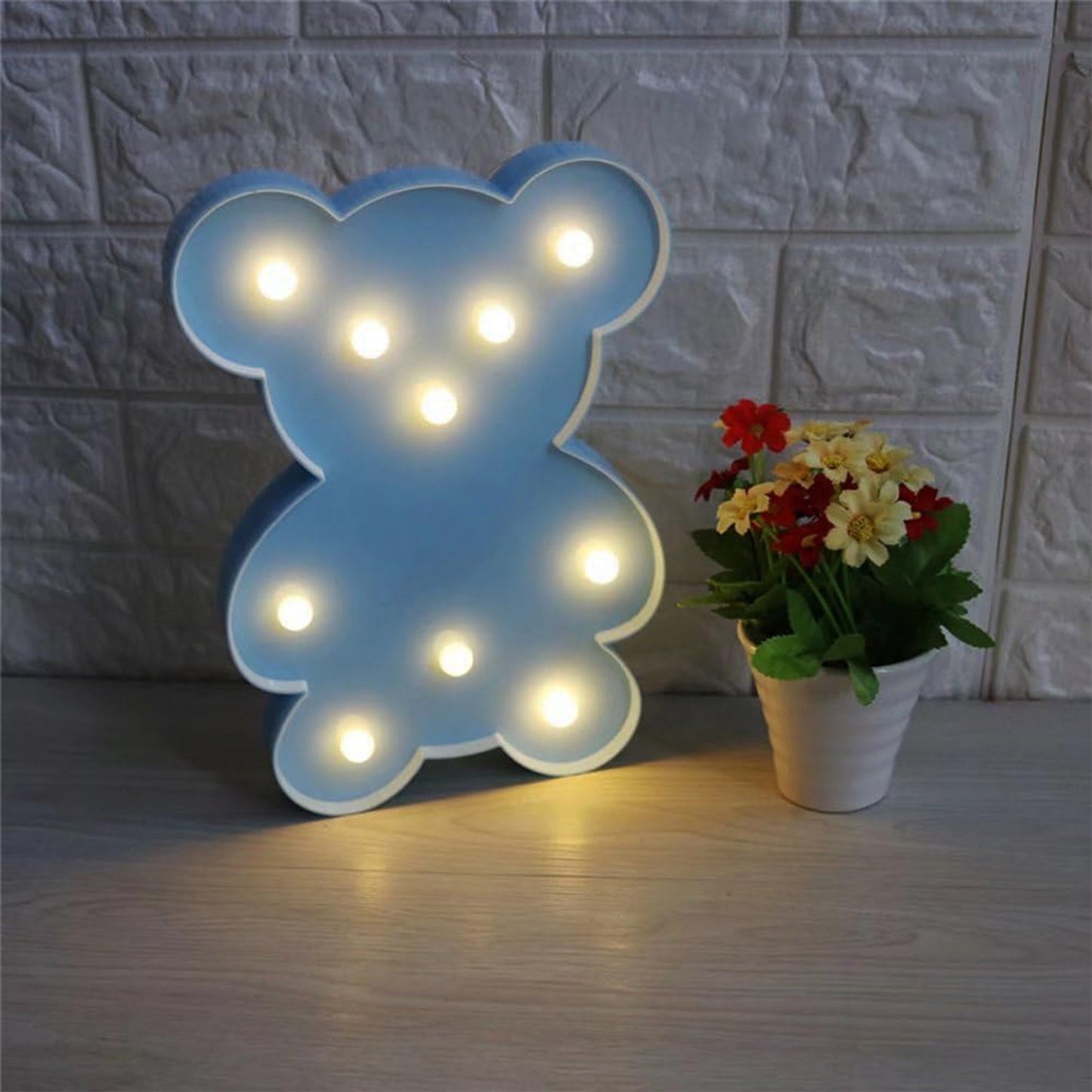 Teddy Bear LED Night Light – Soft Glow Battery Operated Lamp