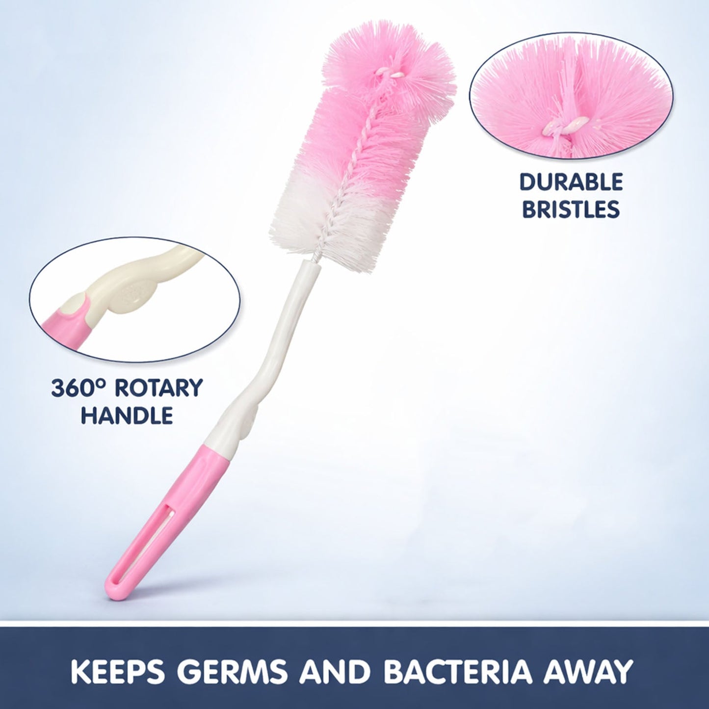 Bottle Cleaning Brush – 360° Rotary Handle for Thorough Cleaning