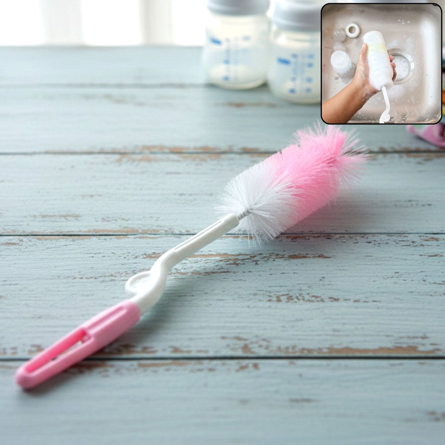 Bottle Cleaning Brush – 360° Rotary Handle for Thorough Cleaning