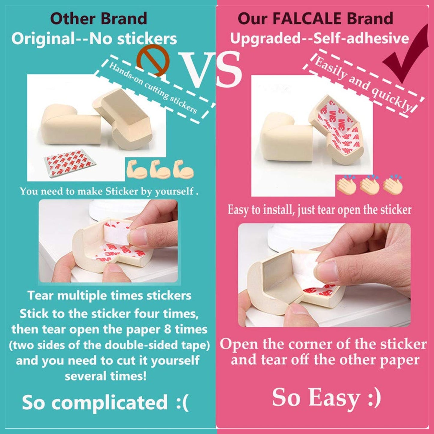 Soft Foam Corner Protectors – Child Safety Padding with Adhesive Tape