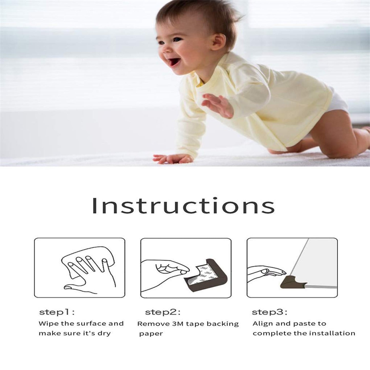 Soft Foam Corner Protectors – Child Safety Padding with Adhesive Tape