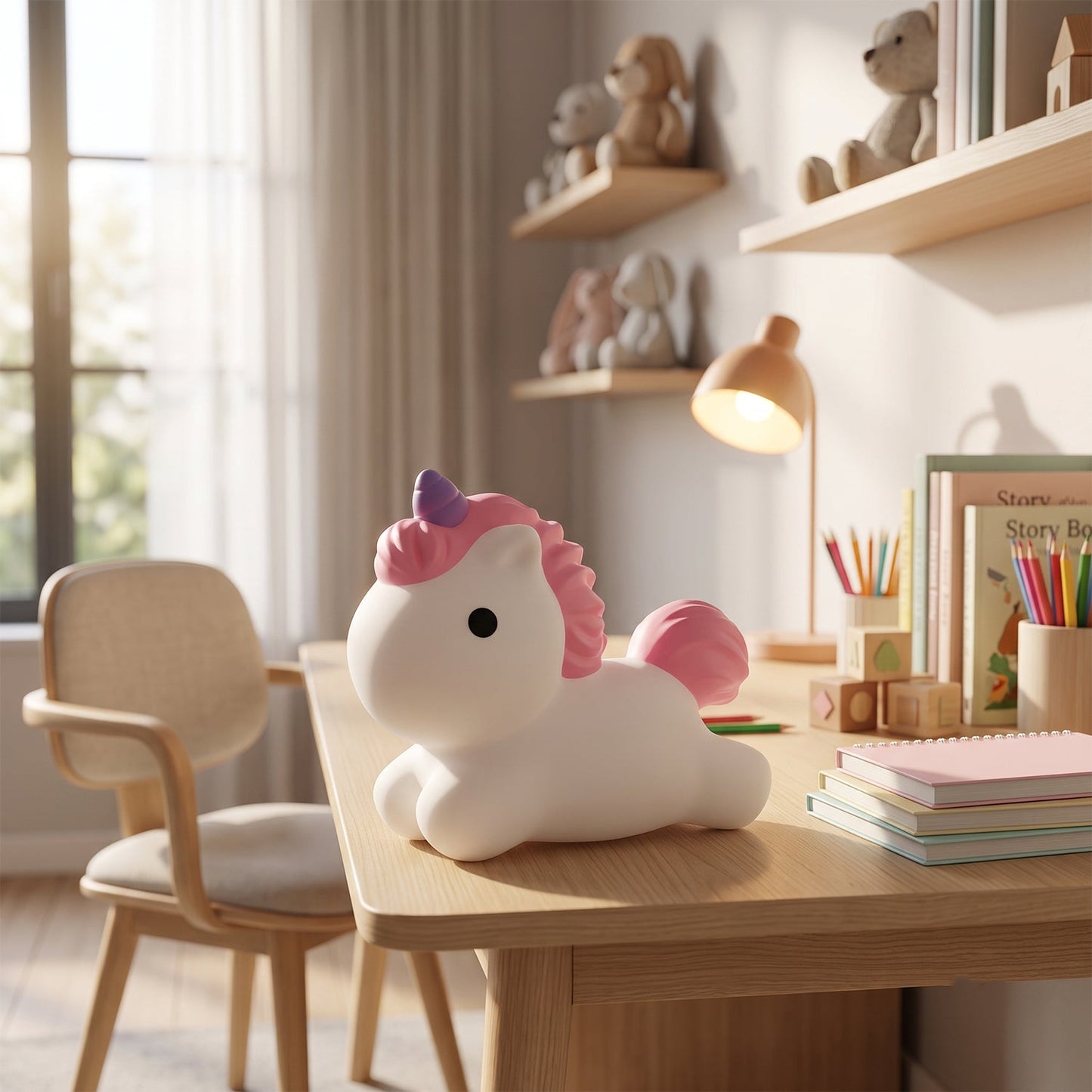 Unicorn LED Night Light, Cute Silicone Bedside Lamp for Kids (1 Pc)