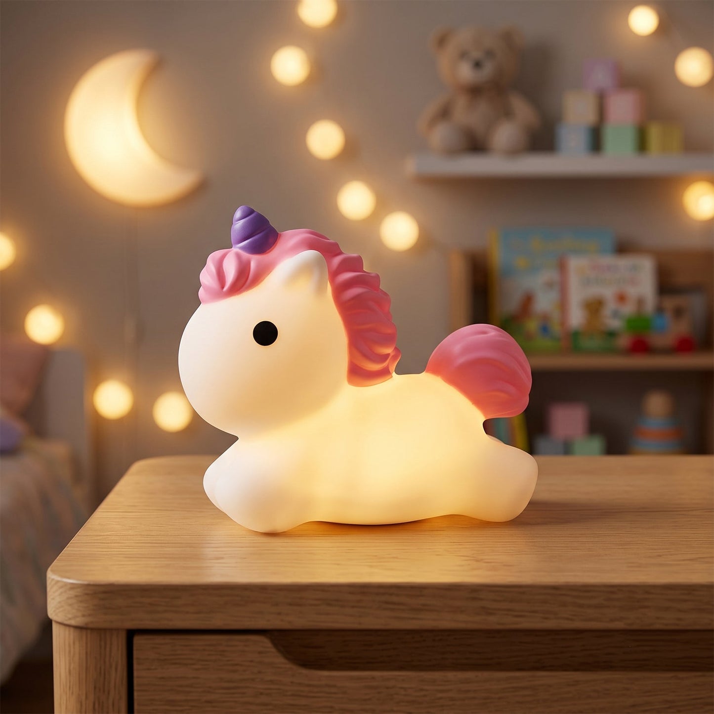 Unicorn LED Night Light, Cute Silicone Bedside Lamp for Kids (1 Pc)