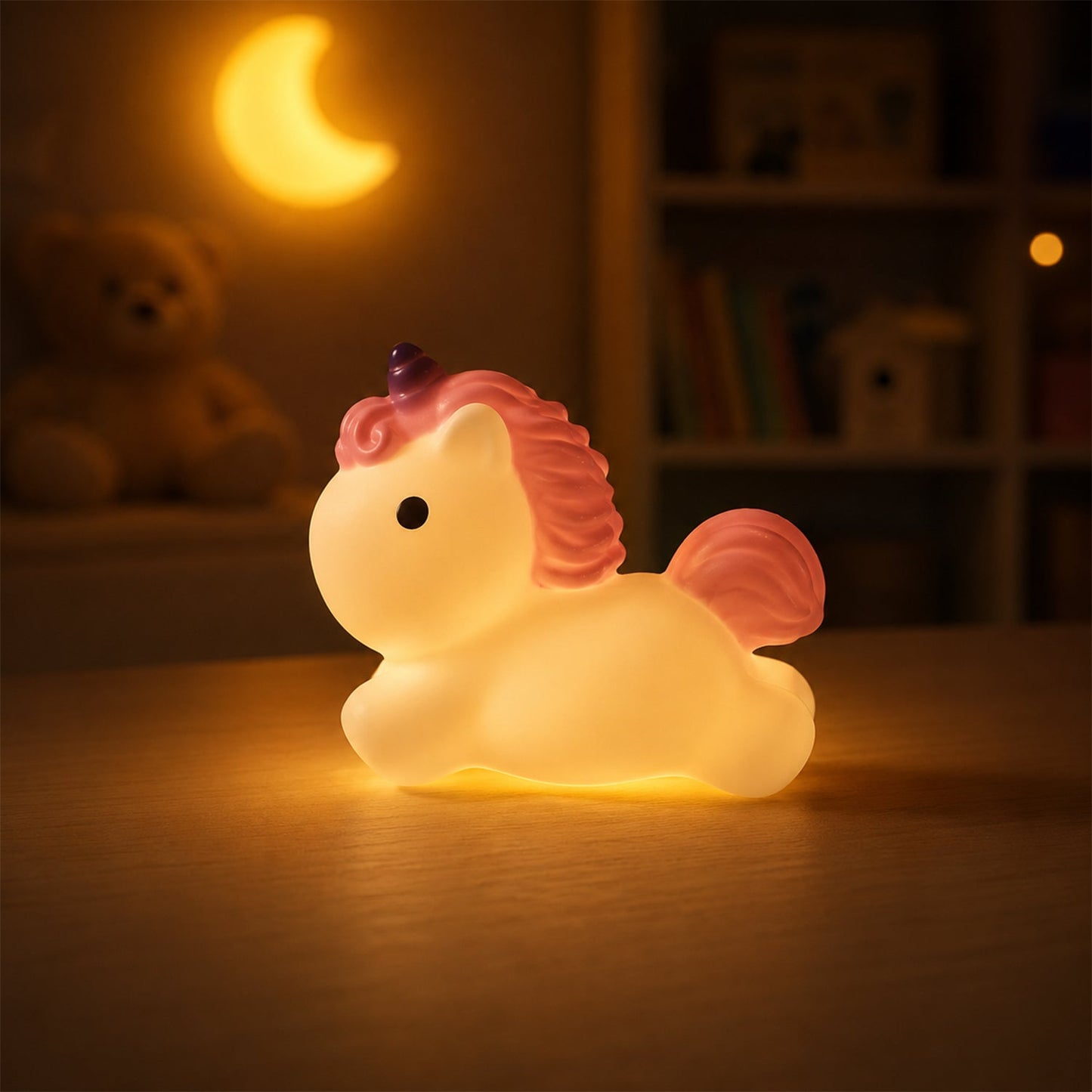 Unicorn LED Night Light, Cute Silicone Bedside Lamp for Kids (1 Pc)