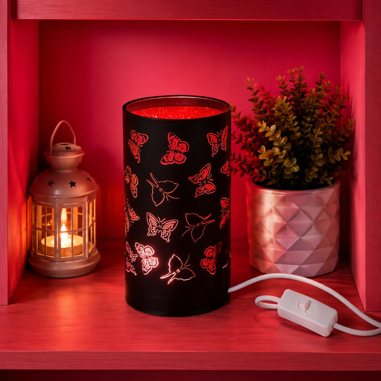Butterfly Pattern LED Table Lamp – Elegant Room Décor with Soothing Light