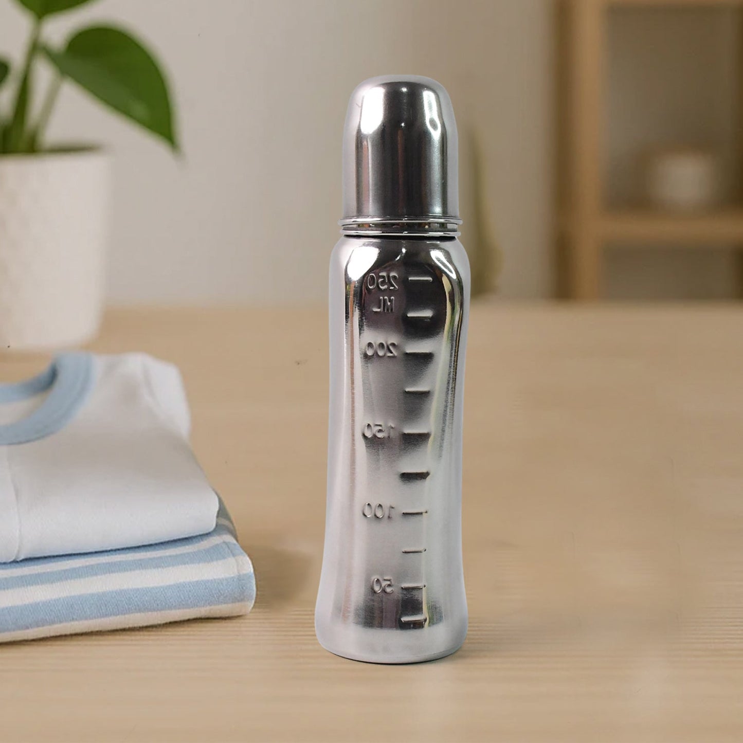 Anti-Colic Stainless Steel Feeding Bottle – 250ml Safe Comfort