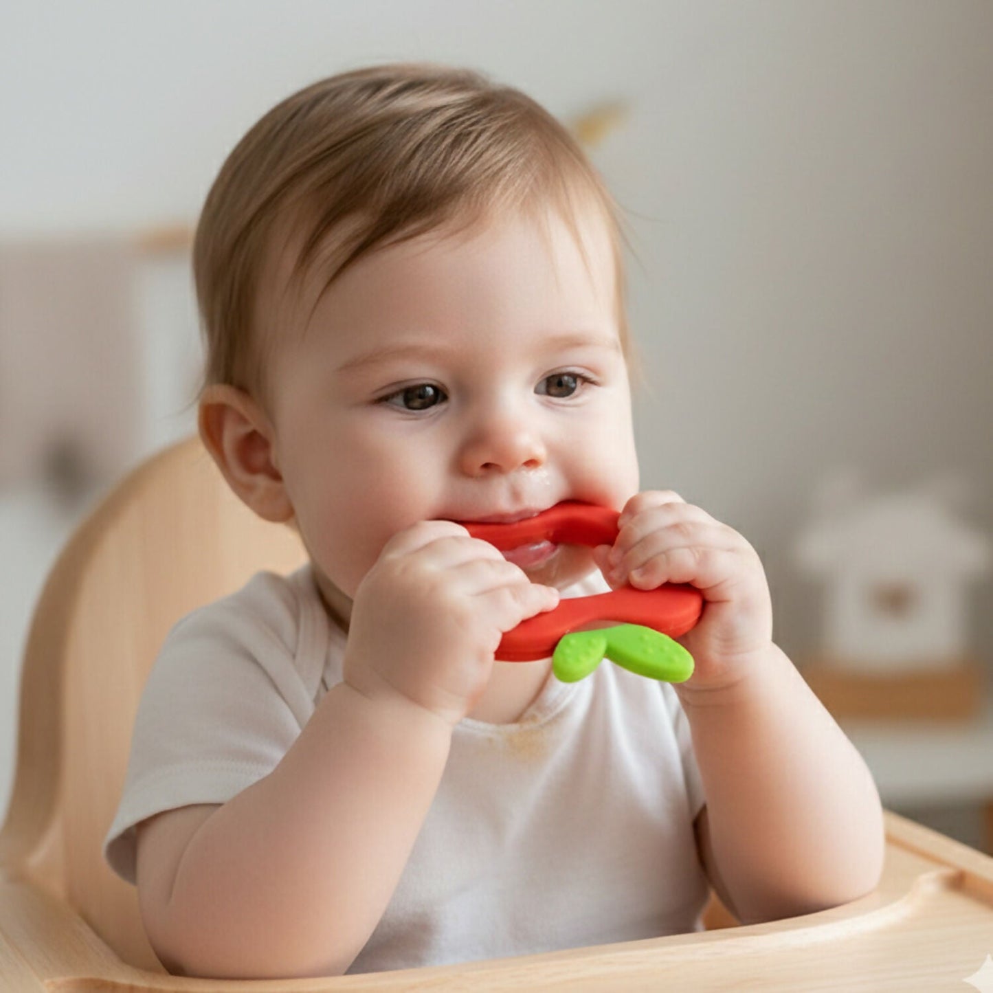 Silicone Baby Teether – Apple Shape for Soothing Gum Relief