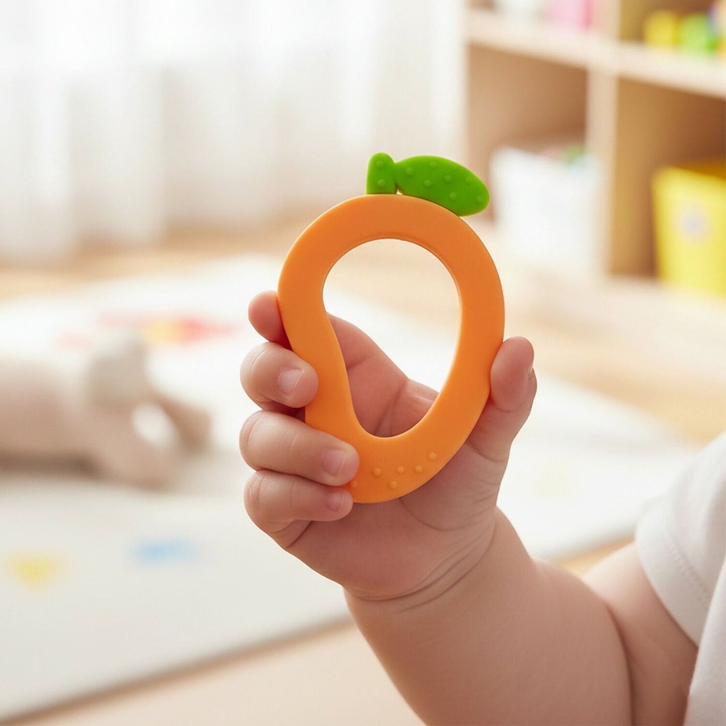 Silicone Baby Teether – Mango Shape for Soothing Relief