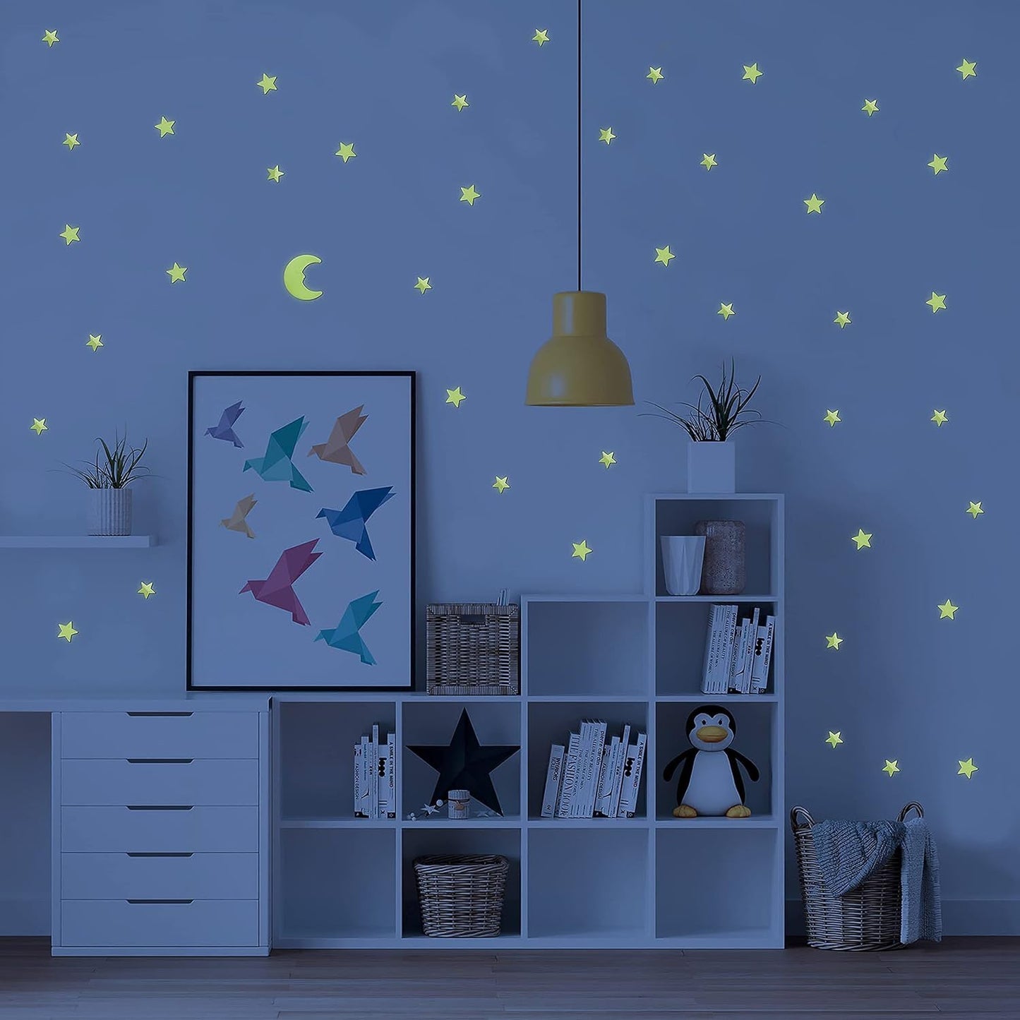 Glow in the Dark Wall Stickers – Star & Moon for Kids' Rooms | Gamevana