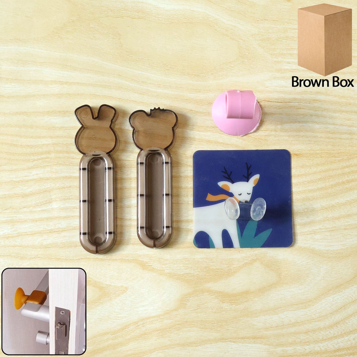 Cartoon Animal Door Stopper Set – Soft Wall Protection