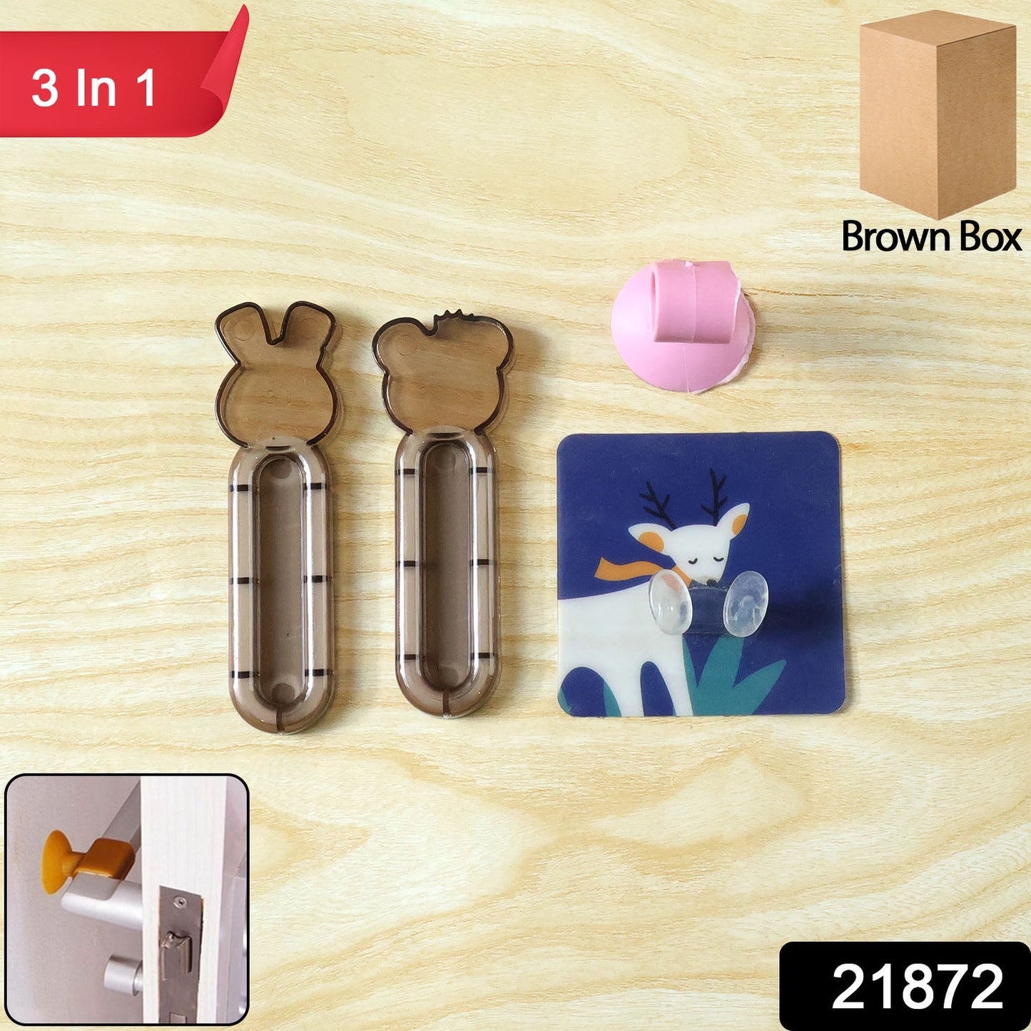 Cartoon Animal Door Stopper Set – Soft Wall Protection