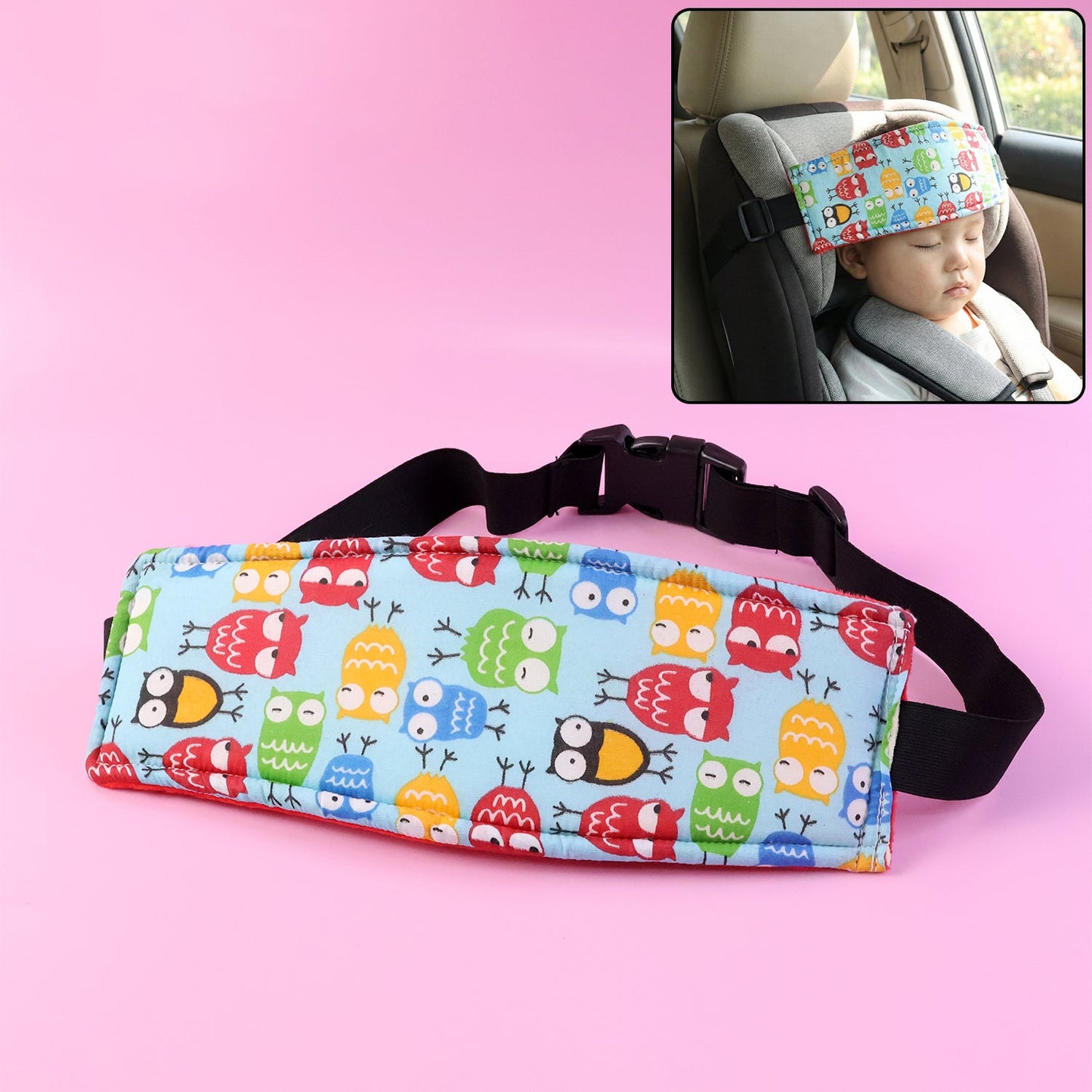Baby Car Seat Head Support Strap – Adjustable Padded Comfort