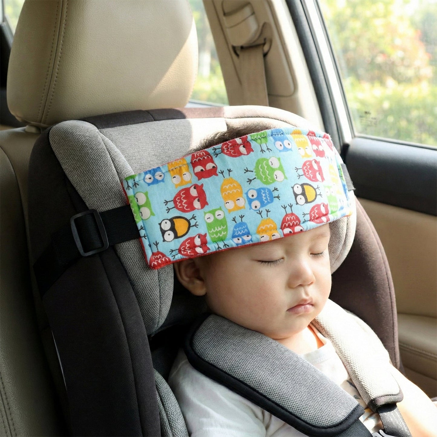 Baby Car Seat Head Support Strap – Adjustable Padded Comfort