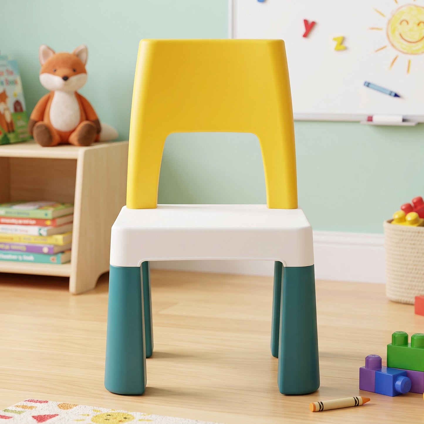 Kids Building Block Activity Table and Chair Set with Storage Bins, STUDY TABLE (2 Pc Set)