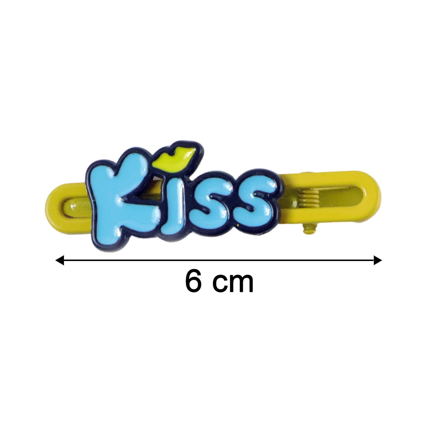Kiss Text Hair Clip Set – Cute & Playful 2-Piece Snap Clips