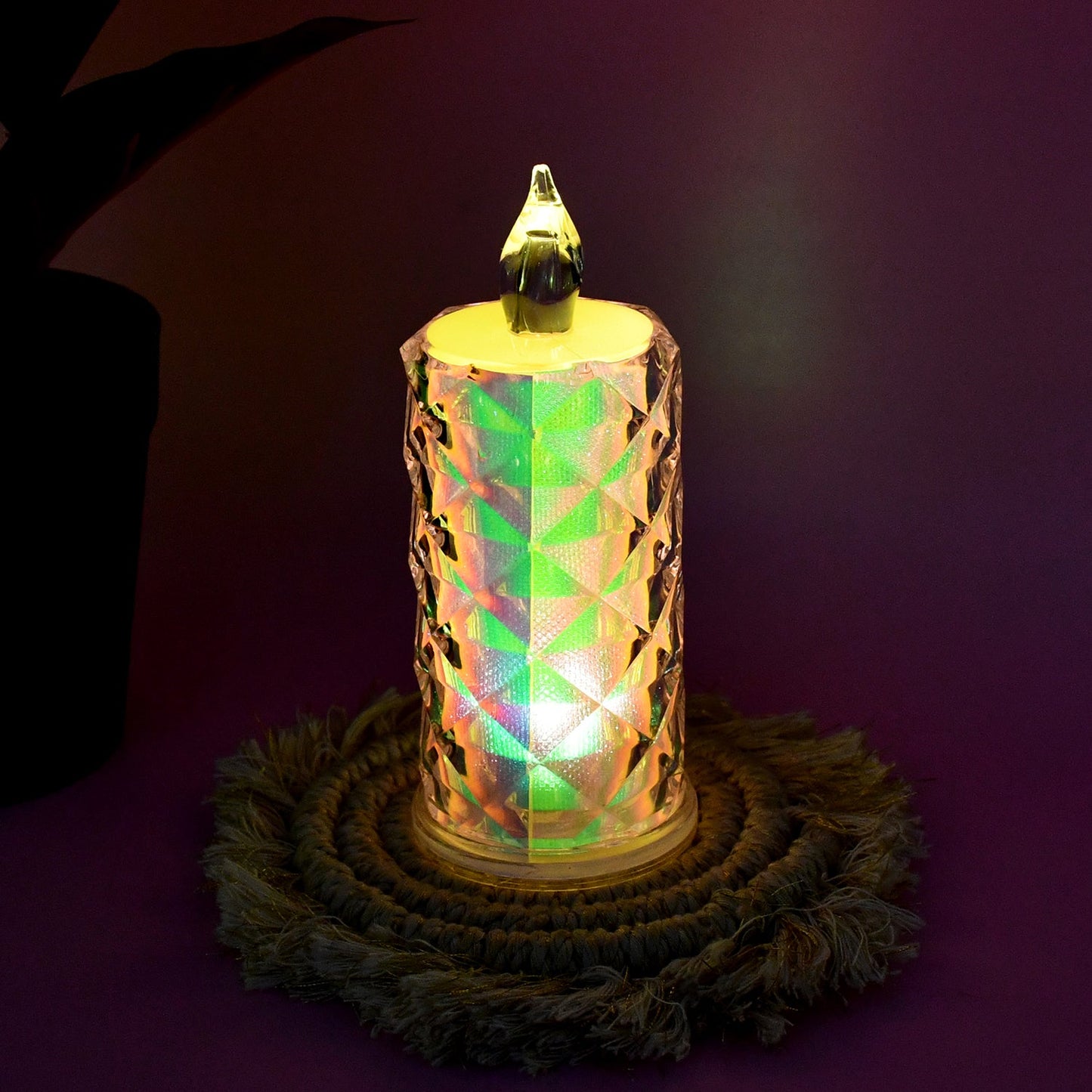 LED Flameless Candle Lights – Set of 3 Crystal Decorative Lights