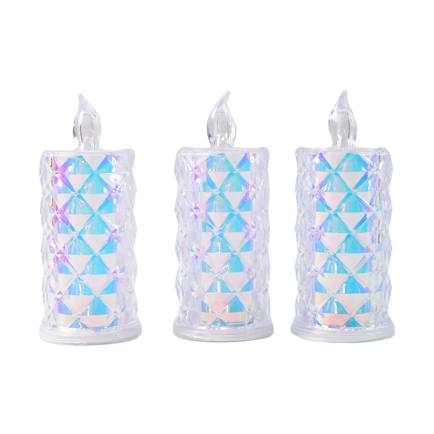 LED Flameless Candle Lights – Set of 3 Crystal Decorative Lights