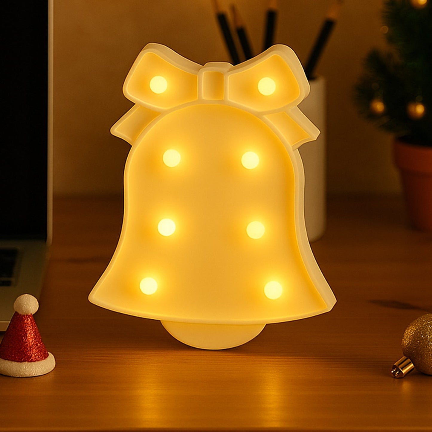 LED Bell Shaped Night Light – Warm, Battery Operated Glow