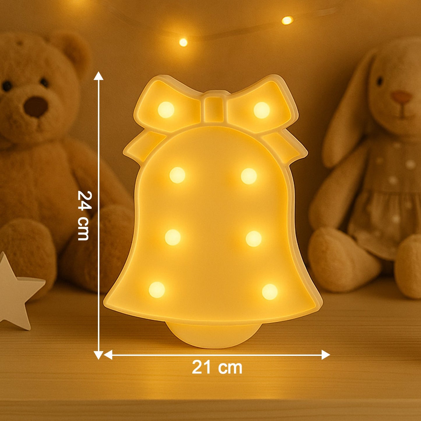 LED Bell Shaped Night Light – Warm, Battery Operated Glow