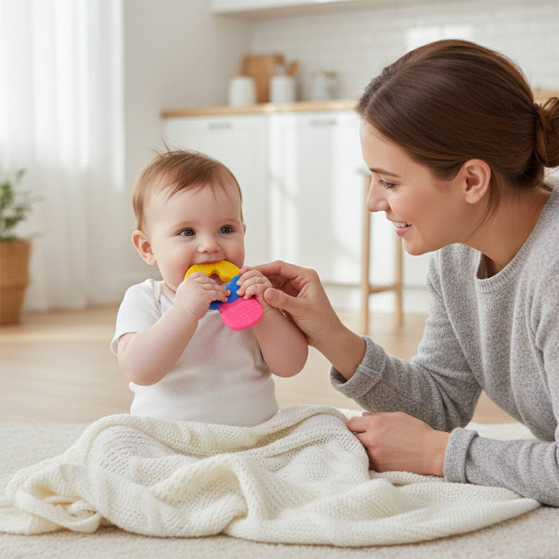 Baby Silicone Teether – Soft, Safe, Colorful Relief Toy