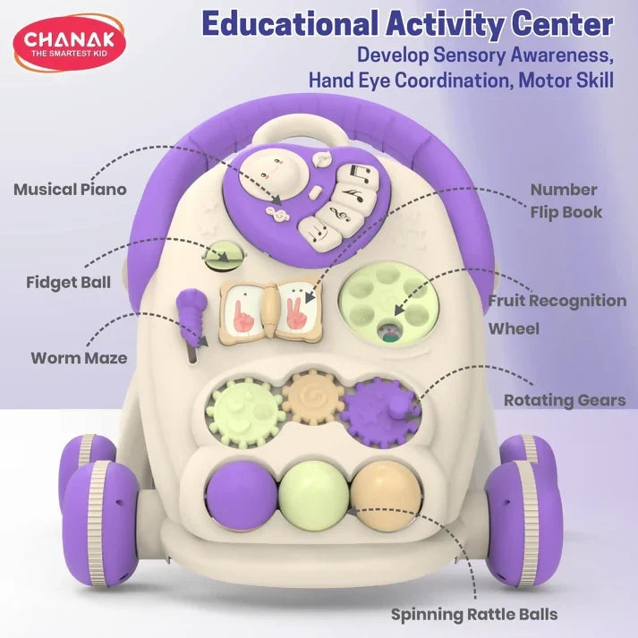 Baby Walker with Anti-Slip Wheels – Safe Musical Walker for 9+ Months