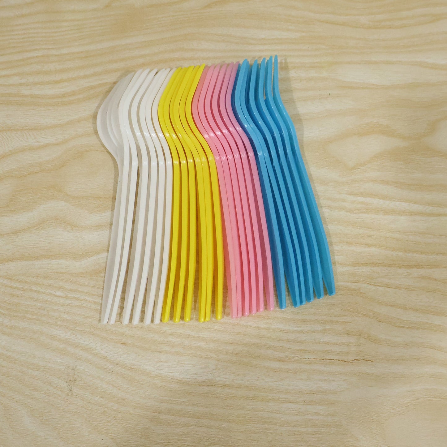 Plastic Fork 24 Pc Set Reusable Multicolour Dinner Forks Unbreakable (24 Pc Set)